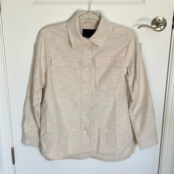 Banana Republic Canvas Shirt Jacket shacket cream 29819 - Picture 2 of 16